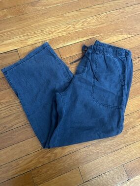 Splendid Navy Women’s Drawstring Linen Blend Pants size small